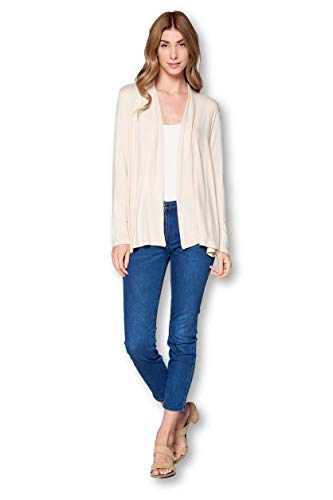 Image of Women Casual Open Front Long Sleeve Lightweight Softest Viscose Made from Bamboo Cardigan