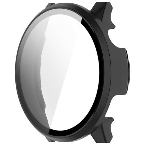 TRIPLE RIVER�EFor GARMIN Venu4 �P�[�X �J�o�[ Venu 4 41mm / 45mm �t���ʋ����K���X �S�ʕی� �t���ی�P�[�X �P�F/�N���A �t�B������� �n�[�h�P�[�X(�u���b�N)