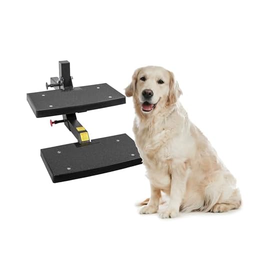 PetSafe Happy Ride Dog Hitch Step - Easy to Install on Any 2 Inch Vehicle Hitch - High-Traction Steps - Folds Down for Travel - Supports Pets up to 200 lb - Great for SUVs and Trucks