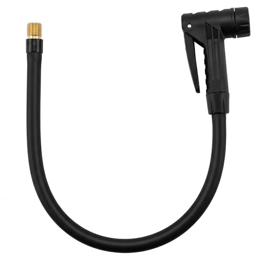 Xevtrak Embout Gonfleur Pneus Voiture, Embout Pompe Vélo en Caoutchouc Souple de 50cm, Tuyau de Rallonge Pompe à Air avec Valve à Dégagement Rapide,...