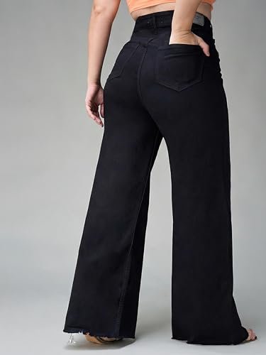 Image of Miss Chase A+ Women's Bootcut High Rise Regular Length Stretchable Denim Jeans