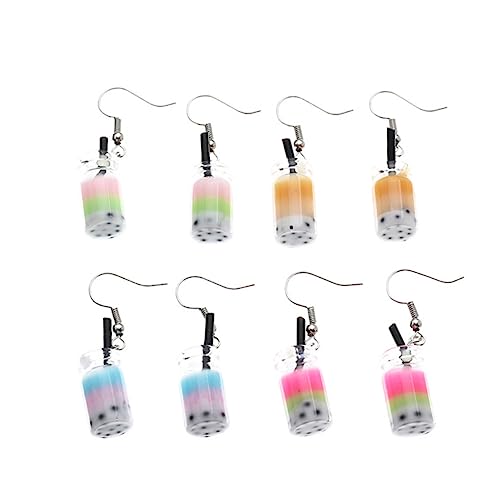 CTIRCHIU 4 Pares De Pendientes De Taza De Té Con Leche Para Adolescentes Y Mujeres Accesorios Colgantes Decorativos Con Forma Linda Para Niñas Pendientes Creativos Hechos A Reutilizable