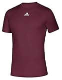 adidas Men's Creator SS Athletic Tee T-Shirt Moisture Wick Drop Tail (Maroon XL)