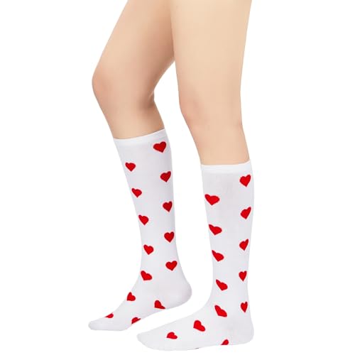Image of Zando Knee High Socks for Women Striped Athletic Long Tall Tube Socks Outdoor Sports Casual Thigh High Stockings