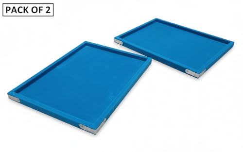 Image of Velvet Jewellery Display & Beading Tray | 12 x 9 Inch Organizer Tray for Necklaces, Bracelets, Cosmetics & Craft Storage | Soft Velvet Finish, Durable & Multipurpose (Pack of 1) (Sky Blue)