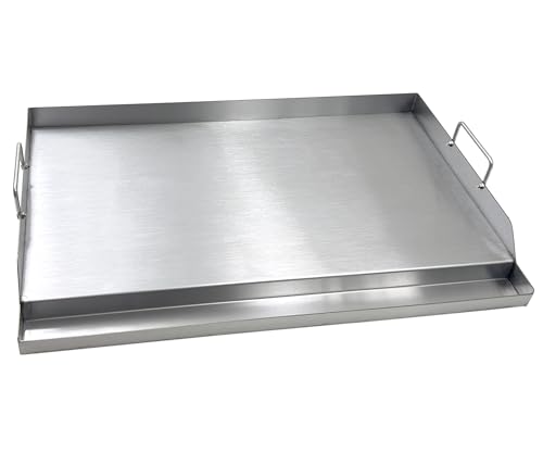 Comparison: Best Stainless Steel Griddle 9 Direct Store Parts DS127 Stainless Steel BBQ Cooking Griddle, Universal Flat Top Griddle with 2 Handles for Most Gas Grills, W25"×D16"×H2.75", Heavy Duty Stainless Steel Griddle 1pc, Large size