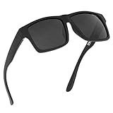 TOROE Gafas de sol con marco negro mate RANGE XL, montura TR90, lente de policarbonato polarizado, Negro mate | Emblema negro, X-Large