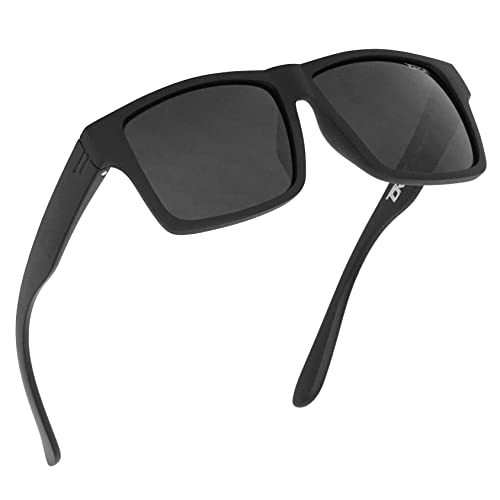 Toroe Eyewear Matte Black Range Xl Frame Sunglasses Light Weight Tr90 Frame, Polarized Polycarbonate Lens (Matte Black | Black Emblem, Black (C3)) #TOP4