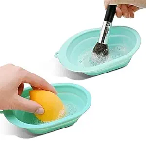 Exotic Mall Silicone Makeup Brush Cleaner And Cleaning Mat, Cosmetic Spa Brush Cleaning Mat Portable Washing Tool Scrubber with Suction Cup