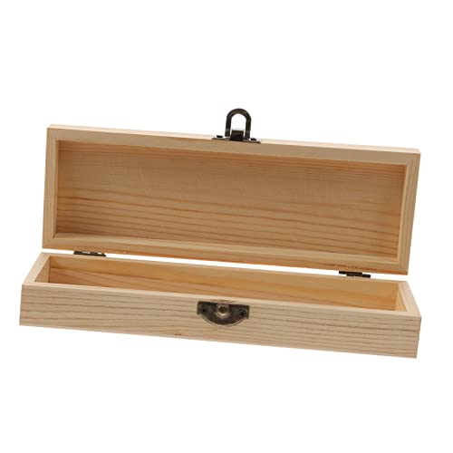 HOMSFOU Caixa de lápis de madeira, organizador de armazenamento para estudantes, estojo de caneta de madeira durável para materiais de arte, design leve, adequado para mochilas para escola e projetos