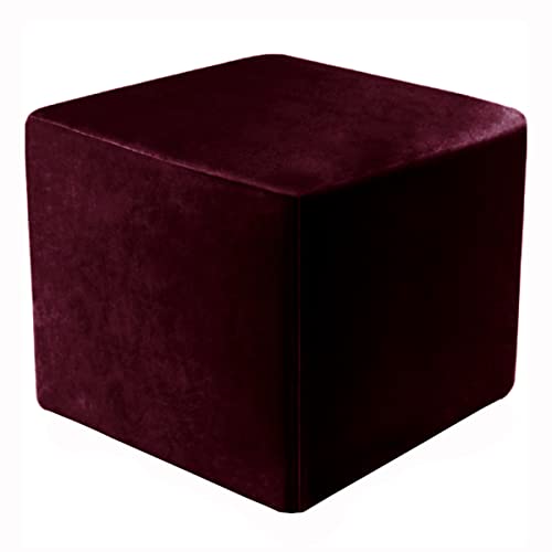XGANGM Extensible Housse de Pouf Carré Velours Petit 40cm/ Moyen 60cm/ Grande 85cm Housse Ottomane,Housses de Repose-Pieds Doux pour protéger Le Repose-Pieds ,Fuchsia,1Medium Cover