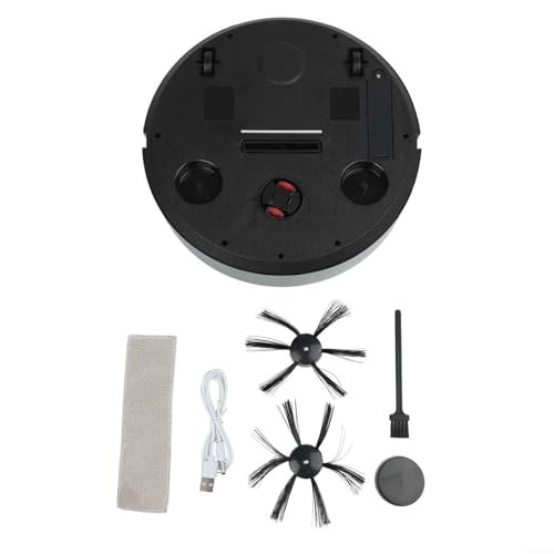 Robot aspirador 5 en 1, aspirador inteligente recargable con succión fuerte con control de aplicación de navegación inteligente para limpieza del hogar (IS25 es negro)