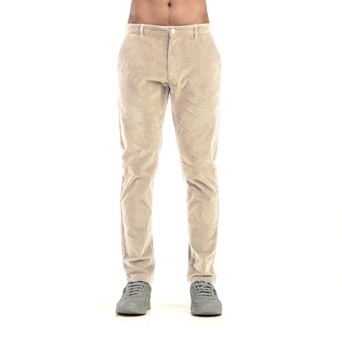 Image of BELANO Men Slim Fit Corduroy Cotton Stretch Chinos