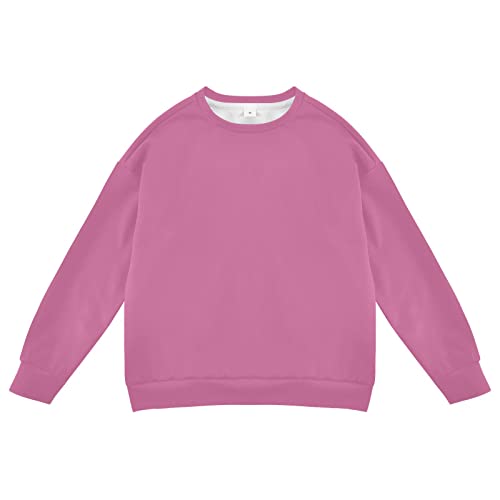 Hot Pink Boy Girl Sweatshirt Toddler Crewneck Pullover Sweater Long Sleeve Fall Winter Clothes - Main Image