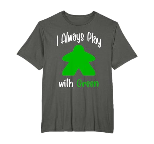 I Always Play With Green Meeple Board Game tabletop player Maglietta