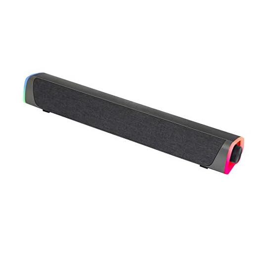 Woxter Big Bass 320 - Barra de Sonido con Potencia de 20W (Retroiluminados RGB, 3,5 mm, PC/PS4/Xbox/TV/Móvil/Tablet), Alimentado por USB, Color Negro