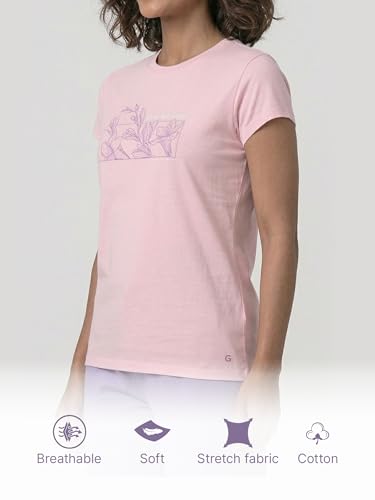 Image of Enamor Short Sleeve Crew Neck Regular Length Basic Crew T-Shirt - Slim Fit, Soft and Breathable Stretch Cotton - E147