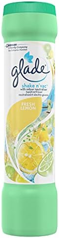 Glade Shake n'vac Carpet Freshener & Odour Neutraliser, Fresh Lemon, Pack of 12 (12 x 500g), Packaging May Vary