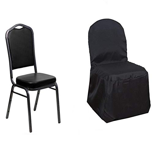 Balsacircle 100 Pcs Black Polyester Banquet Chair Covers For Party Wedding Linens Decorations Dining Ceremony Reception Supplies #TOP3