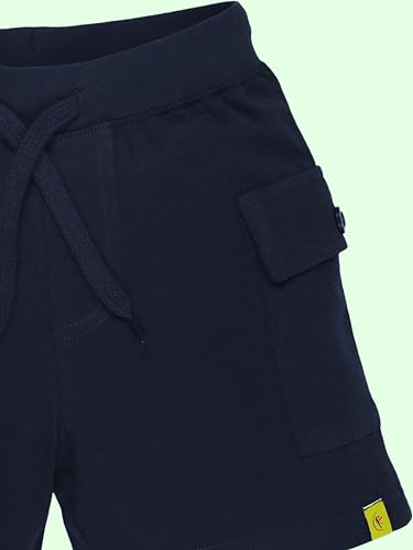 Image of KiddoPanti Boys 100% Cotton Knitted Above Knee Length Basic Cargo Shorts