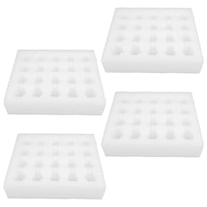 Ciieeo 4 Sets Egg Shipping Foam 20 Grids Sound Proofing Egg Crate Foam Egg Holder Quail Egg Cartons Box Egg Storage Wrapping Tray for Kitchen Fridge