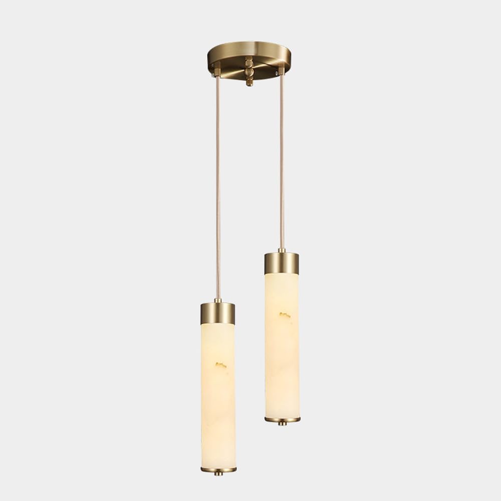 Lustre linéaire résolvant le manque de place luminaire suspendu albâtre cylindrique