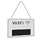 WiFi-Passwort-Tafel, Retro-WiFi-Passwort-Tafel, Wandbehang, Display, WiFi-Passwort-Beschilderung, Tafel für Büro, Café, Buchhandlung, Bar, Geschäft, Party-Dekoration (Weiß)