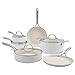 Denmark Tools for Cooks Monaco Cookware Collection Non-Stick Durable Aluminum Oven Safe, 10 Piece Monaco Cookware Set in Snow White