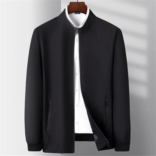 Men's Stand-Up Collar Business Blazer Casual Thin Zipper Coat Middle-Aged Dad Outwear2