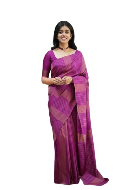 Image of Flosive Women's Kanjivaram Pure Zari Woven Soft Silk Saree With Blouse Piece (Mix Color)