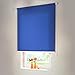 Produktbild Sonnenschutz-HH® - Seitenzugrollo Verdunkelungsrollo - Außenmaß Breite 75 x 180 cm Höhe mittelblau - Lichtundurchlässig Blickdicht Rollo für Abdunkelung Kettenzugrollo inkl. Universalträger