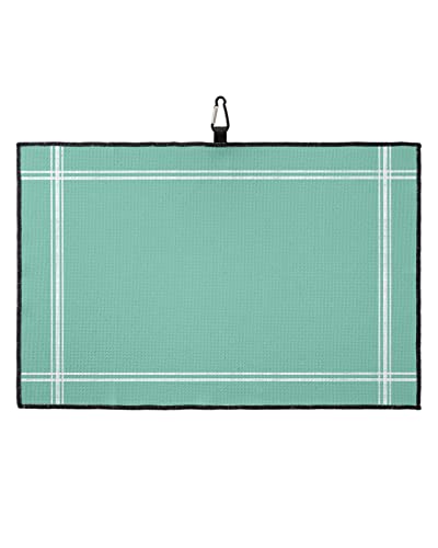 Golf Towel Solid Teal Color Towels For Golf Bags Mint Green Turquoise Sports Towel With Carabiner Clip For Tennis Bag Golf Accessories 24 X 16 Inch #TOP10