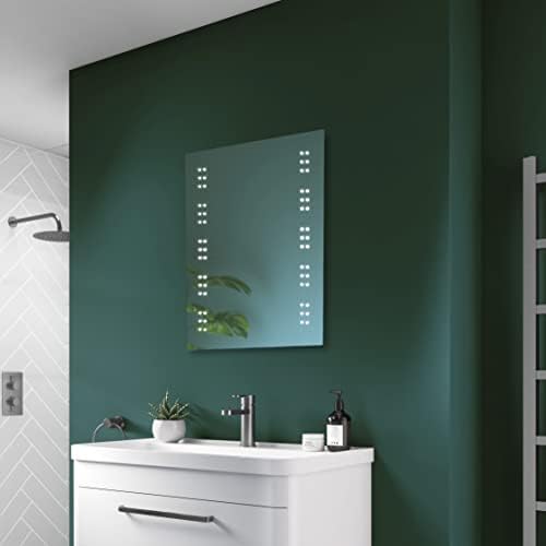 Pebble Grey Leto Illuminated LED Bathroom Mirror Battery Powered | 500 x 700 | IP44 Rated | 10 Year Guarantee