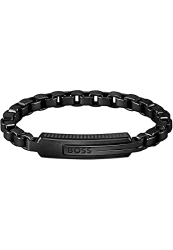 BOSS Jewelry Herren Armband SWAY Aus Edelstahl – Gliederdesign, 19 Cm Innenumfang, Mit Gravur