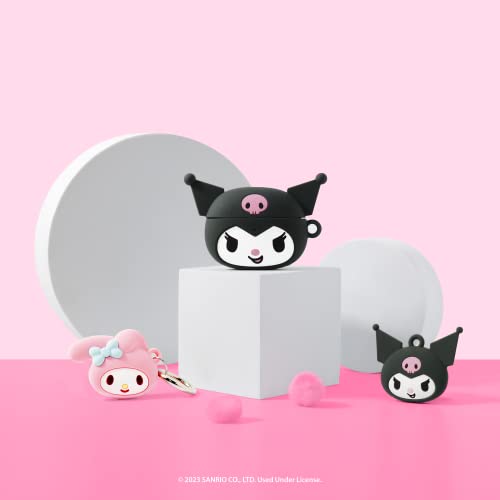 Image of iFace Hello Kitty and Friends Cute AirPods Pro 2 Case Compatible with AirPods 2nd Gen Pro - Cute Silicone Protective Cover [Carabiner Clip Included] [Wireless Charging Compatible] - Kuromi