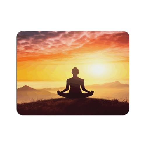Yoga Meditation Washable Placemats, Round Corner Desk Mat Non-Slip, Place