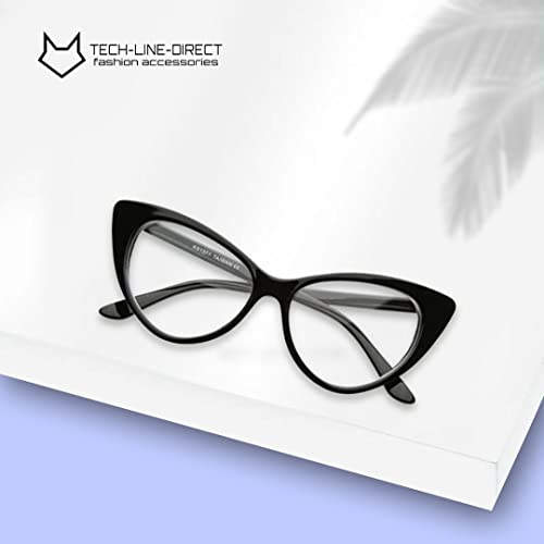 Cat Eye Womens Black Hot Fashion Clear Lense Nerd Geek Glasses Retro Style