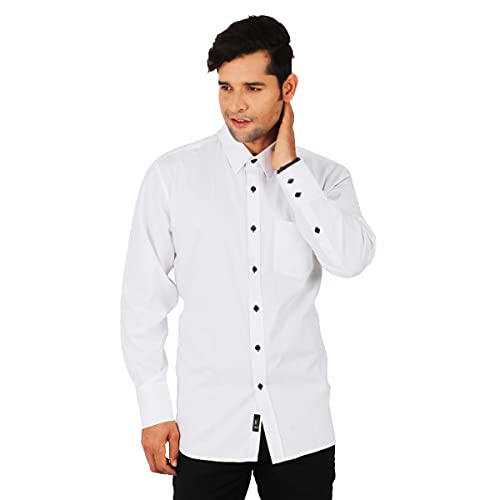 Image of SHIRT THEORY White Cotton Full Sleeves Casual Shirt for Men II White Cotton Shirt for Men II Stylish Shirt for Men II Men Casual Shirt II Exclusive Luxury Shirts for Men