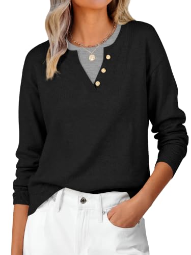 Image of ANRABESS Sweaters for Women 2026 Fall Long Sleeve Lightweight Pullover Tops