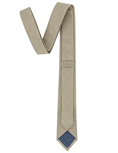Image of Kebocis Mens Solid Color Cotton Necktie for Men