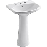 KOHLER K-2362-8-0 Cimarron Pedestal Bathroom Sink, White