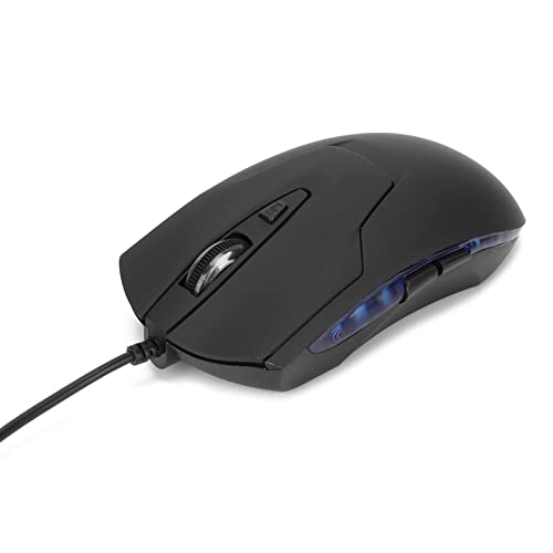 Rengue Souris Filaire de Type C Souris de Jeu USB C D'Ordinateur avec 6 Touches Multimédia 4 Niveaux DPI Conception Ergonomique Rétroéclairée Bleue pour PC Mac Ordinateur