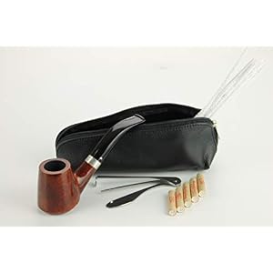 Premium Pfeifenset – italienische adorini Pfeife Grosseto hell braun Set 15 teilig