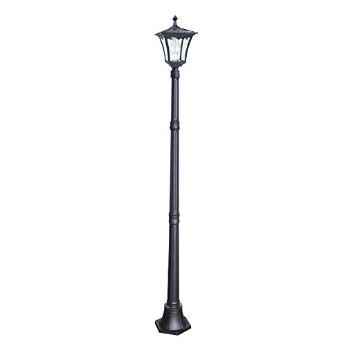 Kemeco ST4301B Filament LED Cast Aluminum Solar Post Light Fixture with 3-Inch Fitter Base for Outdoor Garden Post Pole Mount