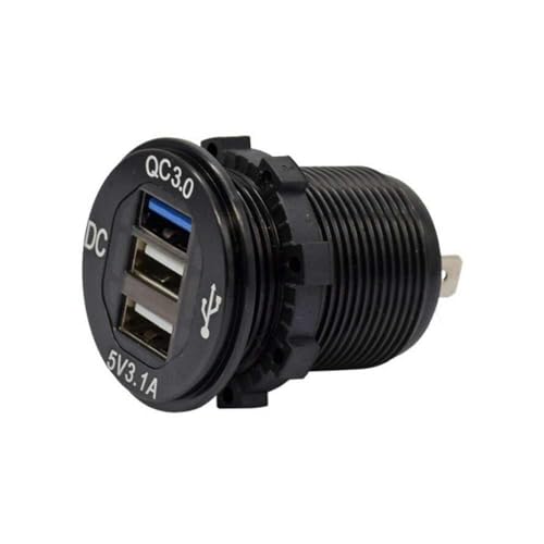 Car Charger Socket 24V Triple Port QC3.0+PD Flash Charging Plug Fast Charging Socket for Marine Truck Motorcycle Car etc