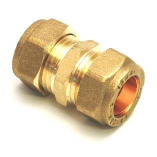 15mm Brass Compression Straight Coupling
