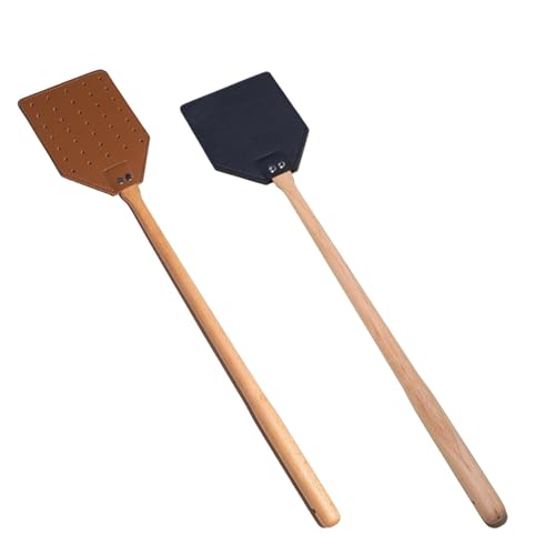 Flyswatter, Leather Fly Swatter for Indoors, Strong Fly Kil-ler, Strong Flexible Manual Swat Set, Stable Ergonomic Manual Swatter, Sturdy Fly Swatters for Indoor Mosq-uito Wasp Bu-g Ins-ect