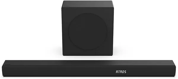 Hisense 3.1 Ch 380W Soundbar with Wireless Subwoofer, Dolby Atmos & DTS:X , 5-speaker array, HDMI eARC port, Bluetooth, Surround Sound - R632 (Renewed)
