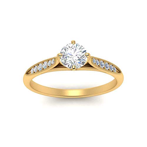 Image of Choose Your Gemstone Compass Point Ring Yellow Gold Plated Round Shape Vintage Engagement Rings Ornaments for Wife Symbol of Love Clarity Comfortable US Size 4 to 12