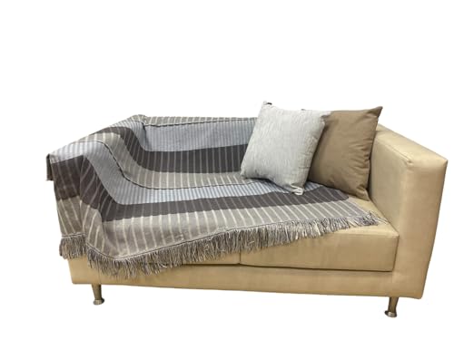 Kit 2 Peças Manta Protetora Decorativa e Gigante para Sofá (Marrom e Cinza)